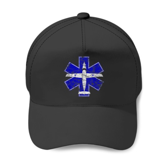 Discover PC12 MedEvac Flight Airplane EMS Star of Life Vi Baseball Caps