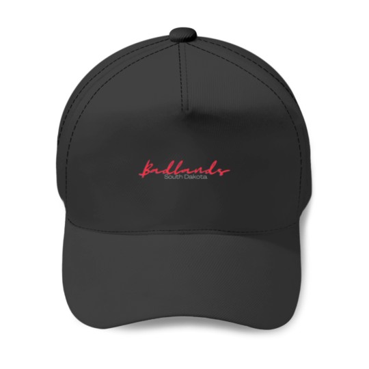 Discover Badlands Sd - Text Baseball Caps