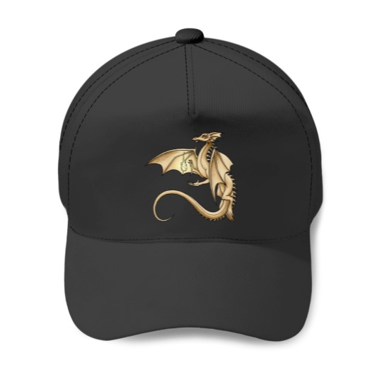 Discover Arcane golden dragons Baseball Caps