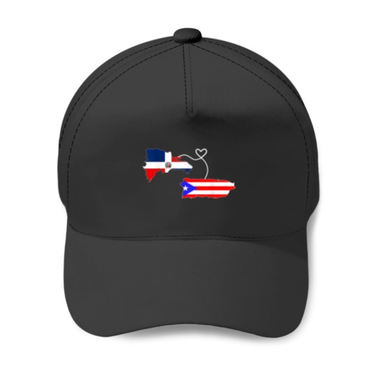 Discover Half Puerto Rican Half Dominican Flag Map Combin Baseball Caps