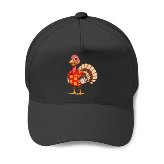 Discover Turkey Hawaiian Thanksgiving Turkey Funny Hawaii Baseball Caps