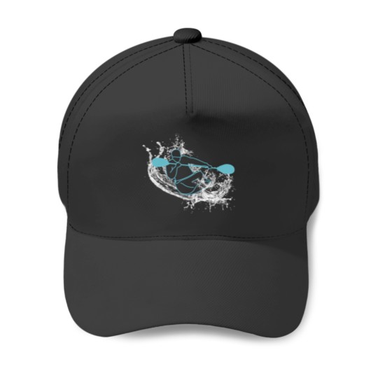 Discover Whitewater Kayak Paddling Down The Face Of A Wave Baseball Caps
