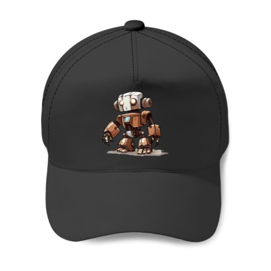 Discover A Digital Drawing Of A Small Robot Baseball Caps