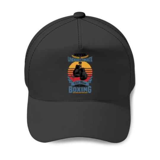 Discover Never Underestimate An Old Man Who Loves Boxing Mens   Funny Boxing Father Day Gift Baseball Caps