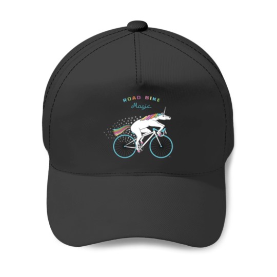 Discover Road Bike Magic Unicorn Outline Baseball Caps