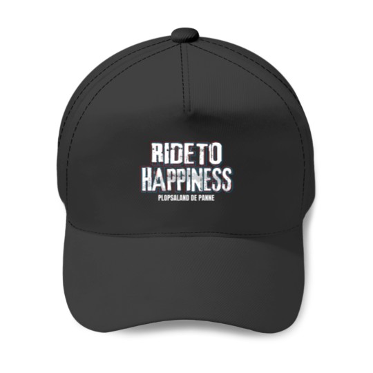 Discover Ride to Happiness - Glitch Series (White Text) Classic T-Shirt Baseball Caps