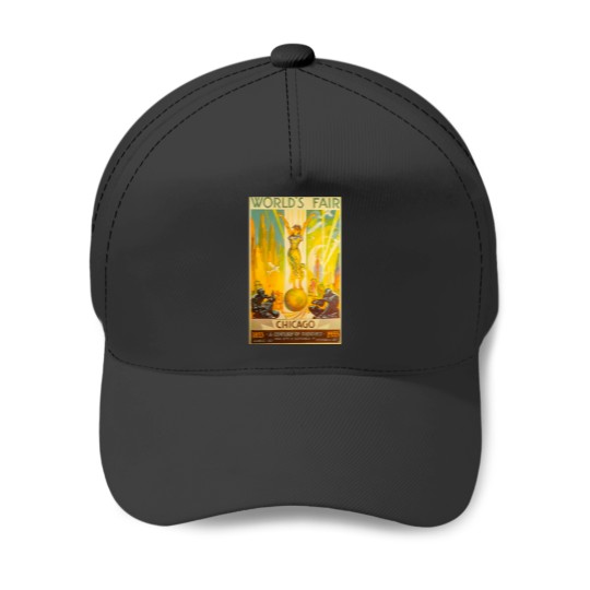 Discover 1933 Chicago World'S Fair Poster 100Th Anniversary Of Chicago World'S Fair Art Deco Poster Baseball Caps