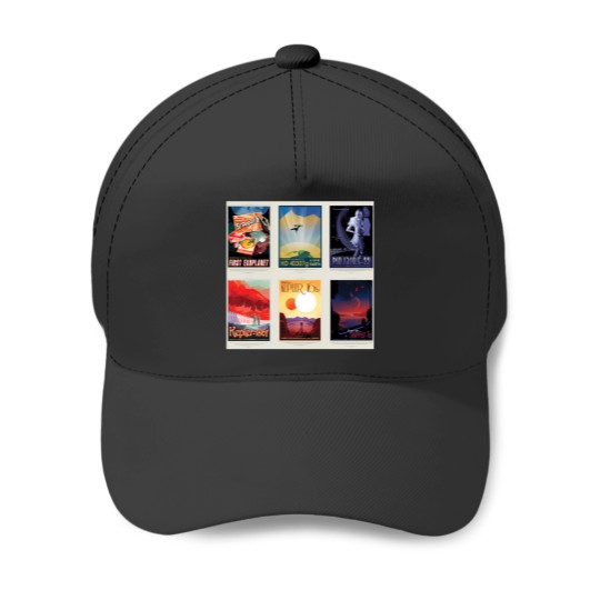 Discover Nasa Jpl Space Tourism Collage Exoplanet Travel Bureau (8K Resolution) Baseball Caps