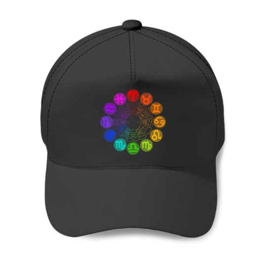 Discover zodiac design rainbow 1 Baseball Caps