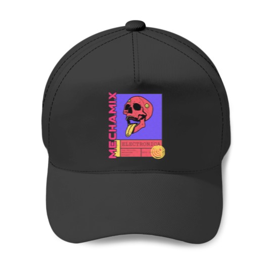 Discover MECHAMIX VAPOURWAVE skulls FUN Baseball Caps