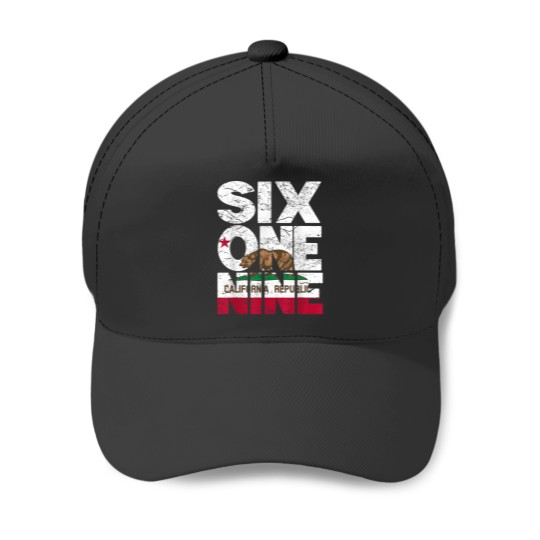 Discover California Republic Flag 619 Area Code Baseball Caps