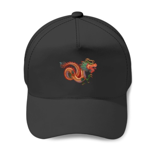 Discover Traditional Chinese Dragon Art Long Sleeve Baseball Caps