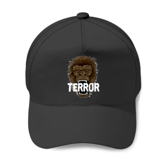 Discover Monkey Terror - Gorilla Ape Alpha Leader Zoo Rage Baseball Caps