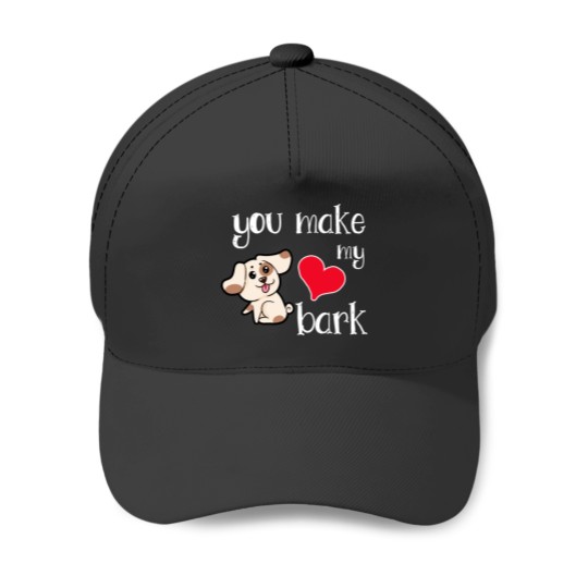 Discover You make my heart bark Dog Doggie Present Heart Baseball Caps