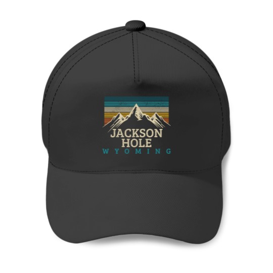 Discover Jackson Hole Wyoming Vintage Mountains Nature Souv Baseball Caps
