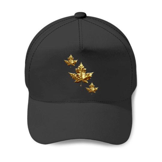 Discover Cool Canada  Gold Maple Leaf Baseball Caps