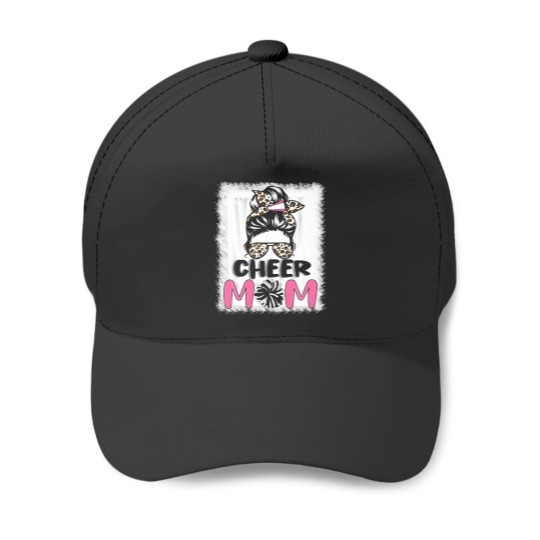 Discover Cute Messy Bun Cheer Mom Funny Leopard Bandana Mot Baseball Caps