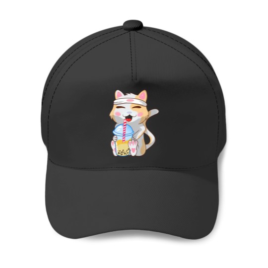 Discover Cute Cat ,Funny, Boba Bubble Tea, Anime, Japanese Baseball Caps