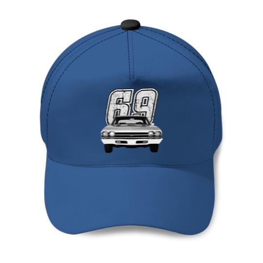 Discover 1969 Chevelle Front Grill View Silhouette Baseball Caps