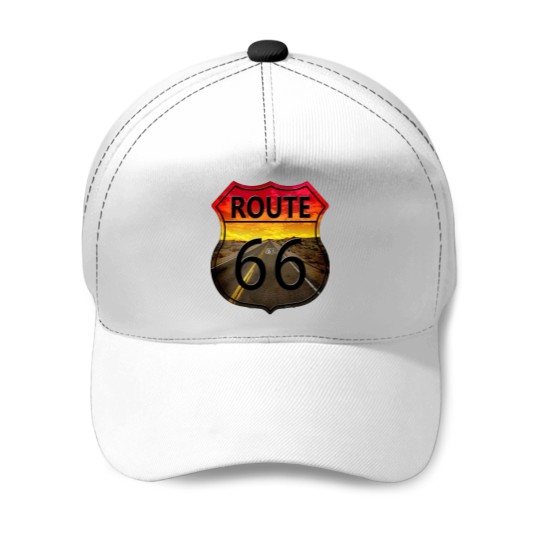 Discover Route 66 Road Baseball Caps