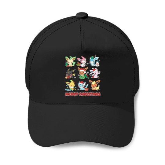 Discover Eevee Umbreon Sylveon Espeon Vaporeon Christmas Baseball Caps, Eevee Christmas Baseball Caps