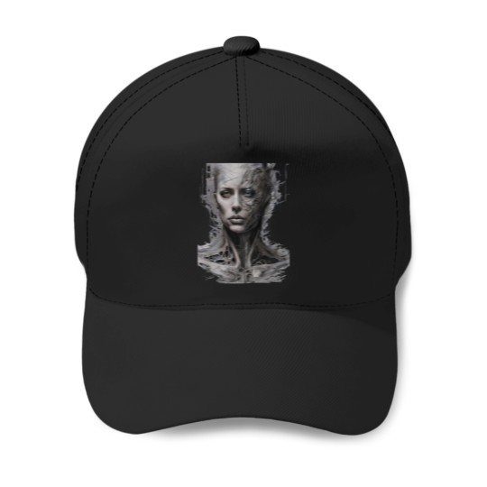Discover The disintegrated abstract human face Baseball Caps