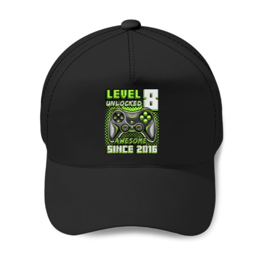 Discover 8th Birthday Gamer 8 Year Old Funny Bday Boy Eig Baseball Caps