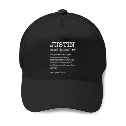 Discover The Name Is Justin Funny Men Definition Personal Baseball Caps