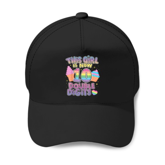 Discover This girl Is Now 10 Double Digits 10th Birthday Baseball Caps