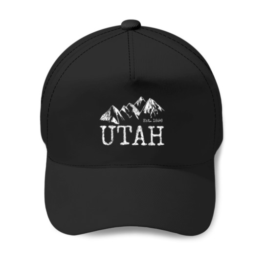 Discover Vintage Utah Distressed Trendy Mountain Home Hik Baseball Caps
