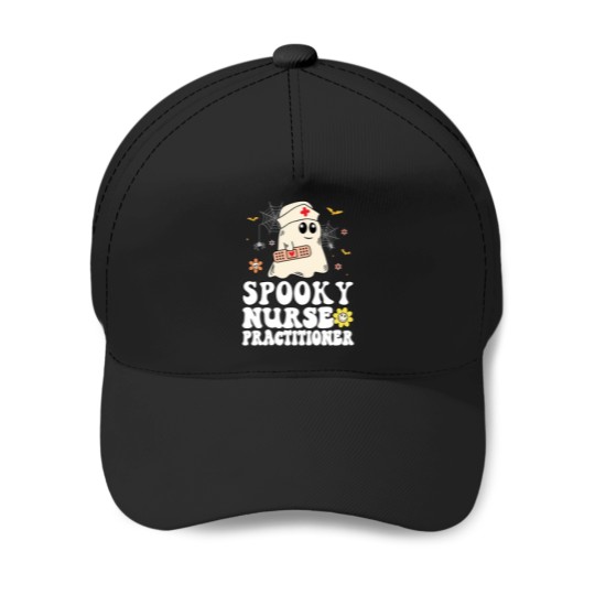 Discover Spooky Nurse Practitioner Ghost Halloween Nurse Baseball Caps