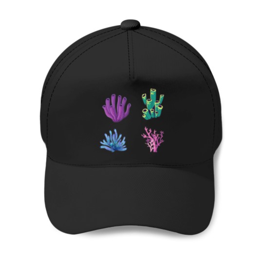 Discover Crustaceancore Coral Sticker Pack Baseball Caps