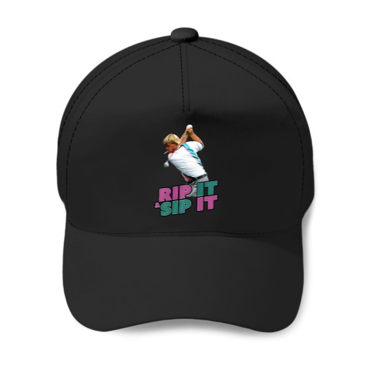 Discover John Daly Rip It Sip It Golf T-Shirt Baseball Caps