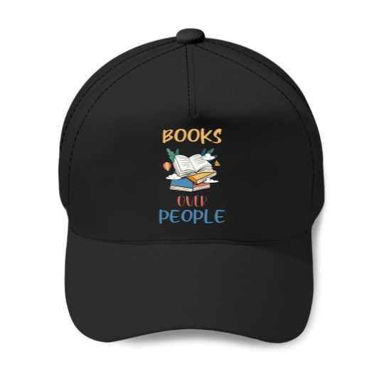 Discover Books Over People -funny floral Books Lover -Funny Literature -funny Reading - unique floral -1 Baseball Caps