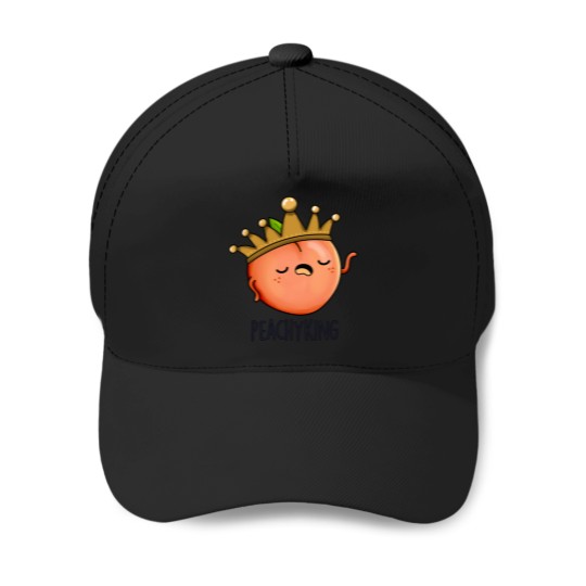 Discover Peachy King Funny Peach Pun Baseball Caps
