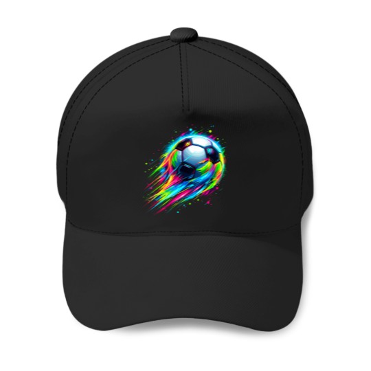Discover Soccer Colorful Tie Dye Soccer Ball T-Shirt Baseball Caps