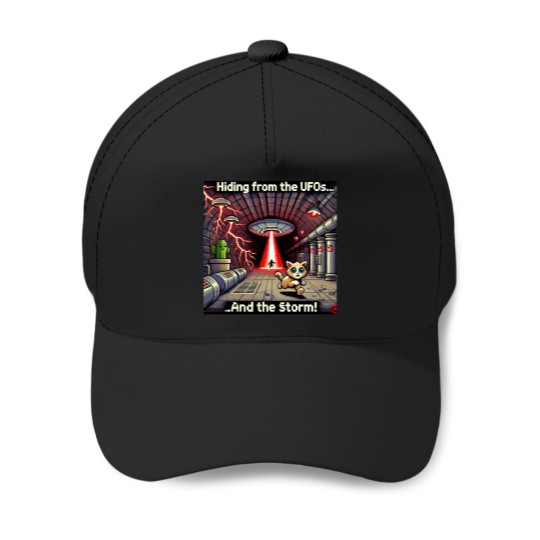 Discover Cat Ufo Selfie Red Planet (Pixel Artcat Alien Spaceshipred) Le tits now Baseball Caps