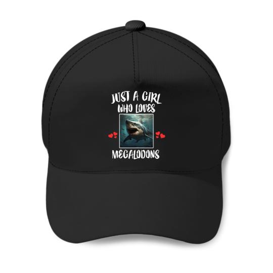 Discover Just A Girl Who Loves Megalodons Shark Baseball Caps