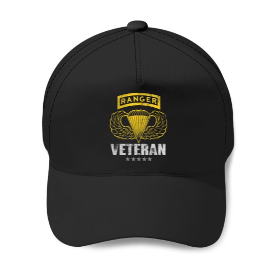 Discover Veteran Vets US Airborne Ranger Paratrooper Gifts Veterans Day Men Women Veterans Baseball Caps
