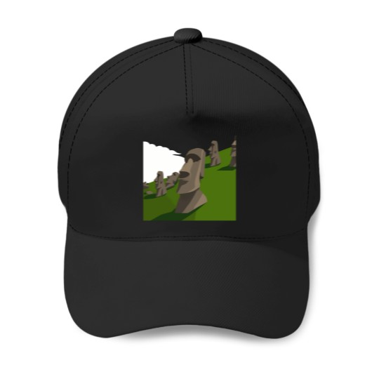 Discover eater iland moai tatue landmark deign vector Baseball Caps