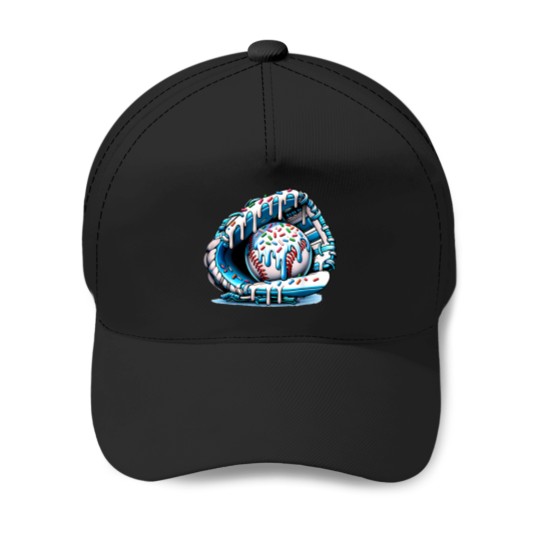 Discover baseball drip ice cream sprinkles baseball glove Baseball Caps