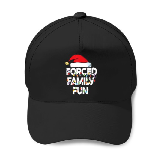 Discover Forced-Family-Fun-Shirt-Men-Women-Kids-Christmas-Pajamas-T-Shirt Baseball Caps