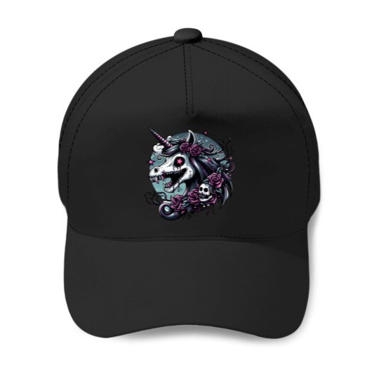 Discover zombie unicorn head Baseball Caps