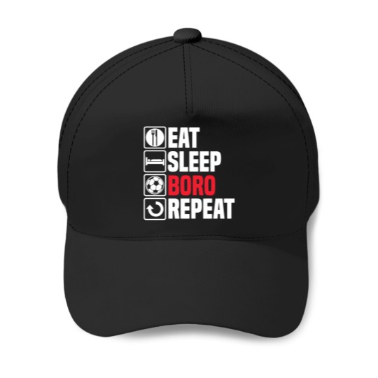 Discover Eat Sleep Boro Baseball Caps