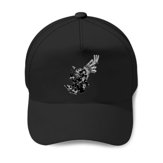 Discover mictlantecuhtli the lord of underworld in black and white Baseball Caps