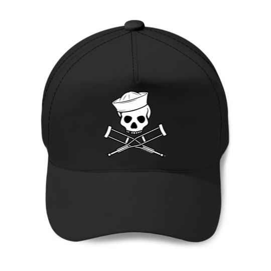 Discover Jackass Sailor Skull And Crutches Logo Baseball Caps