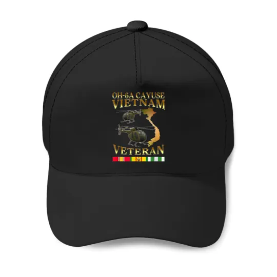 Discover Hughes Oh 6 Cayuse Vietnam Veteran Loach Helicopter Veteran Baseball Caps