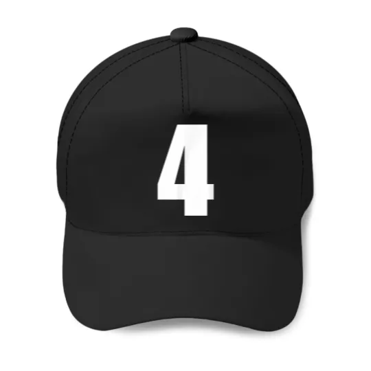 Discover number four numeral 4 plain white numbers Baseball Caps