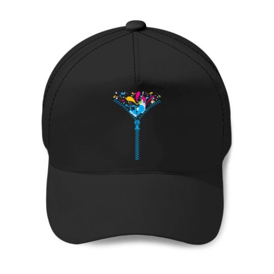 Discover Zipper_Heart Baseball Caps