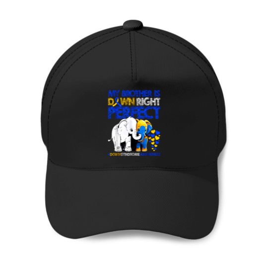 Discover My Brother Is Down Right Perfect Funny Elephant Baseball Caps